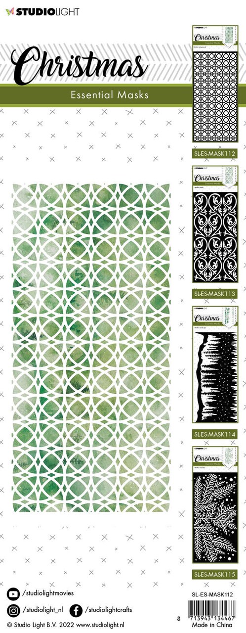 Studio Light SL Mask Christmas Slimline Background Essentials 105x210x1mm 1 PC nr.112